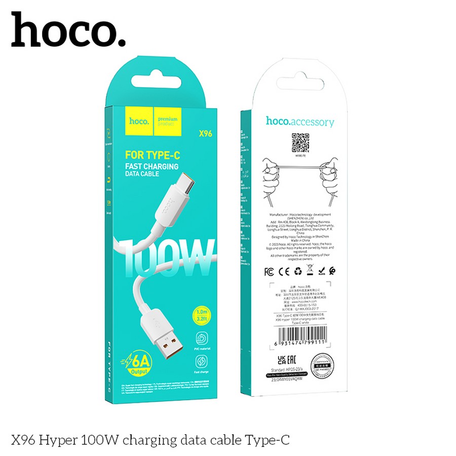    : USB  Hoco X96 Type-C 1m 6A 
