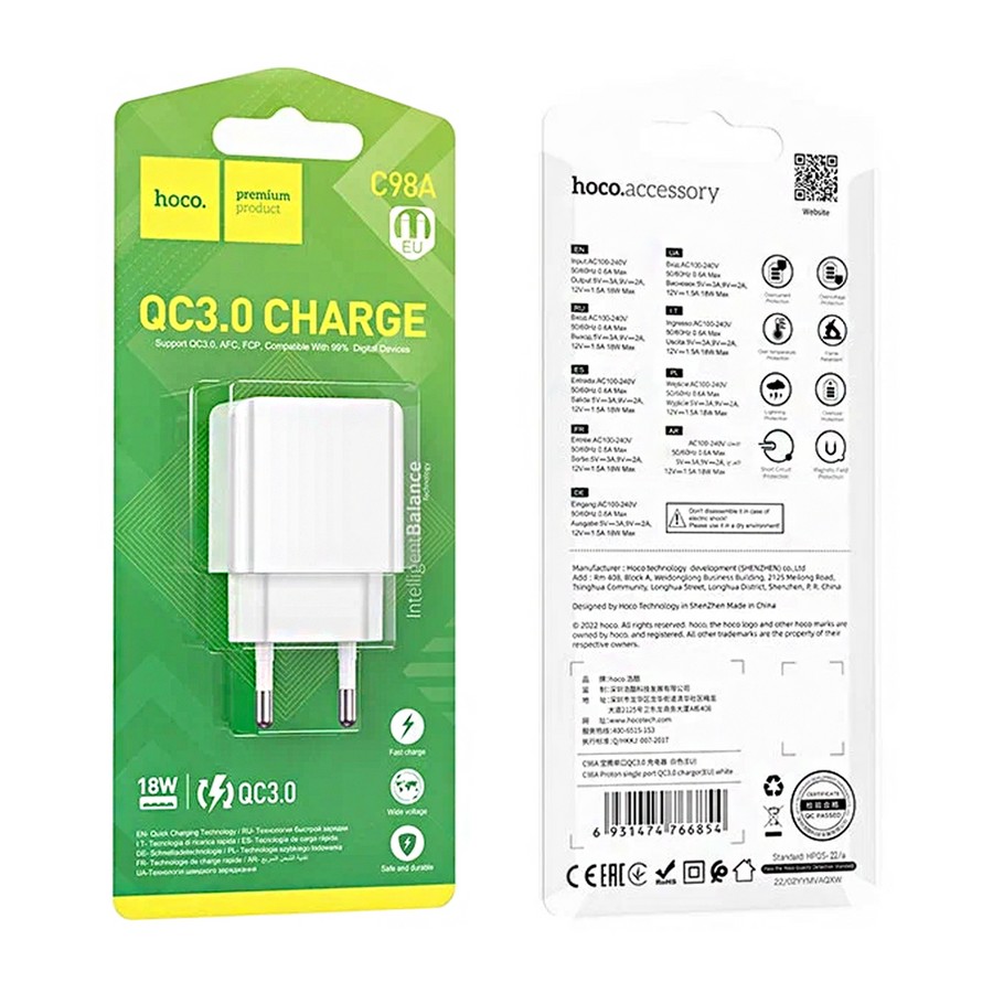    :  Hoco C98A Quick Charge 3.0 1USB 18W 