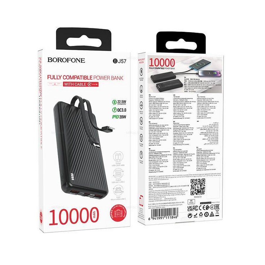    :   Power Bank Borofone BJ57 PD20W QC3.0 22.5W 10000 (mAh) 