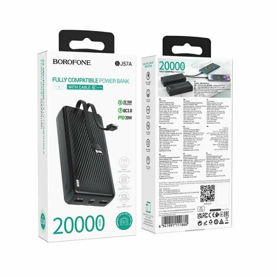    :   Power Bank Borofone BJ57A PD20W QC3.0 22.5W 20000 (mAh) 