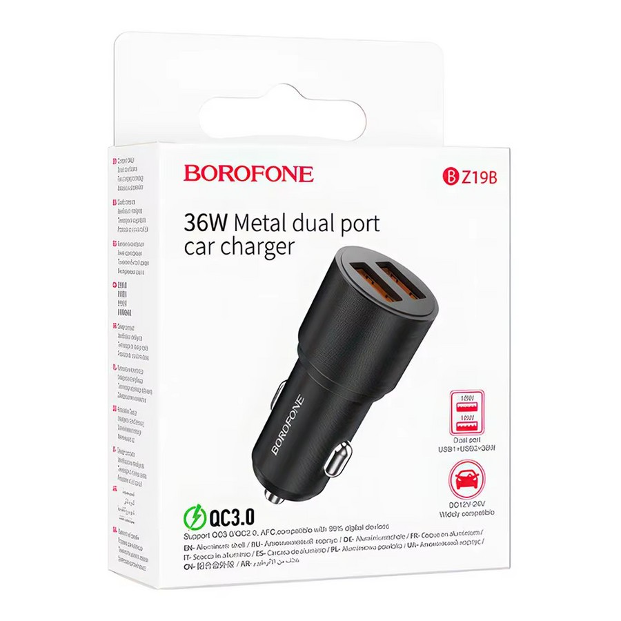    :  Borofone BZ19B  2 Usb QC3.0 36W 